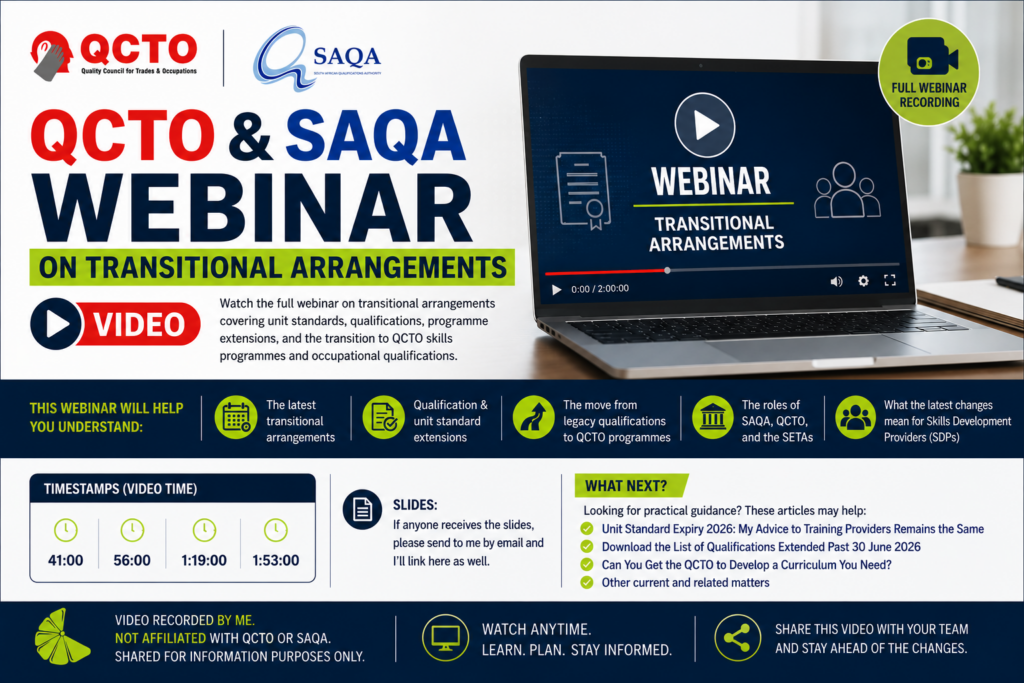 2026-07 QCTO & SAQA Webinar on Transitional Arrangements (Video) image